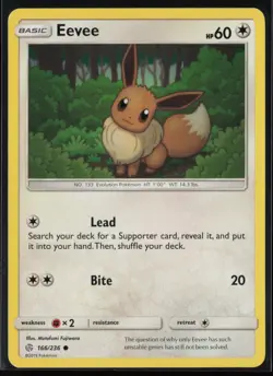 Eevee 166/236 Pokemon Cosmic Eclipse Common Near Mint - Image 1