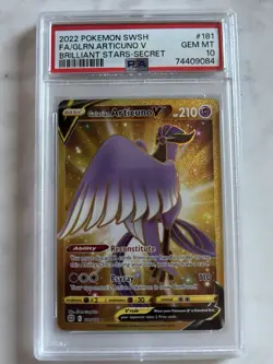 Pokemon Galarian Articuno V Secret Rare Holo 181/172 Brilliant Stars PSA 10 - Image 1