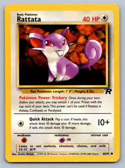 Pokemon TCG Team Rocket Rattata 66/82 - Image 1