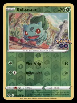Bulbasaur 001/078 Common Pokemon GO Pokemon TCG Reverse Holo NM - Image 1