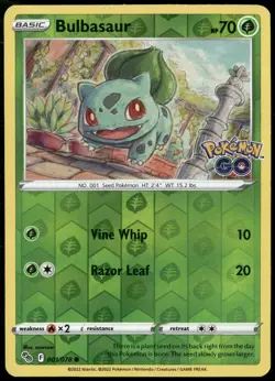 Bulbasaur Reverse Holo 001/078 Pokemon GO LP - Image 1