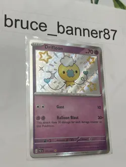 Pokemon TCG Drifloon 155/091 Paldean Fates Shiny NM English - Image 2