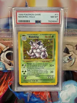 POKEMON 1999 NIDOKING HOLO BASE SET PSA 8 - Image 3