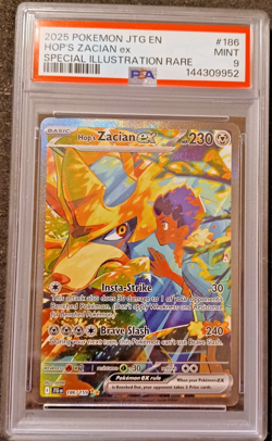 2025 Pokemon Journey Together Hop's Zacian ex 186/159 Holo PSA Mint 9 - Image 1
