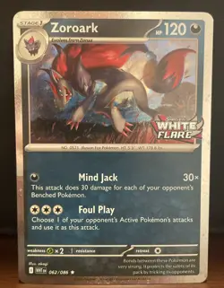 Pokemon TCG Zoroark White Flare Stamped 062/086 Near Mint - Image 1