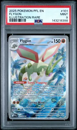 2025 POKEMON PFL EN-PHANTASMAL FLAMES ILLUSTRATION RARE #101 FLYGON PSA 9 - Image 1