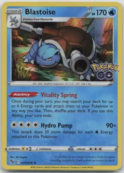 Blastoise Holo Holo Rare Pokemon GO 017/078 NM - Image 1