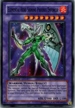 Yugioh Elemental Hero Shining Phoenix Enforcer DP05-EN013 1st Ed Super Rare NM - Image 1