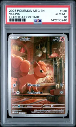 2025 POKEMON MEG EN-MEGA EVOLUTION ILLUSTRATION RARE #138 VULPIX PSA 10 - Image 1