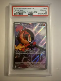 PSA 10 CHARCADET #022 BLACK STAR PROMO PHANTASMAL FLAMES ETB 2025 POKEMON MEP EN - Image 1
