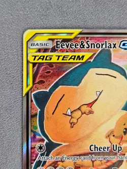 Eevee & Snorlax GX SM169 Pokemon Black Star Promo Sun & Moon Tag Team - Image 2