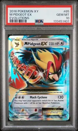 2016 POKEMON XY EVOLUTIONS #65 M PIDGEOT EX PSA 10 - Image 1