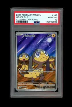 2025 Pokemon FULL ART HELIOPTILE IR ILLUSTRATION RARE HOLO 143/132! PSA 10! 886 - Image 1