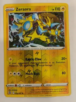 Zeraora 056/195 - Silver Tempest Pokemon Reverse Holo Foil Nice! - Image 1