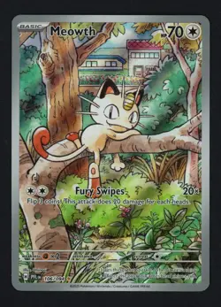 Meowth 106/094 ME02: Phantasmal Flames Holofoil Illustration Rare Pokemon TCG - Image 1