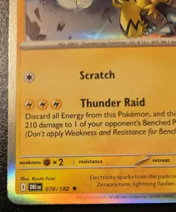 Zeraora 078/182 Holo Rare Scarlet & Violet: Destined Rivals Pokemon TCG - Image 4