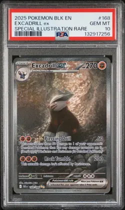 2025 POKEMON BLK EN-BLACK BOLT SPECIAL ILLUSTRATION RARE EXCADRILL EX PSA 10 - Image 1
