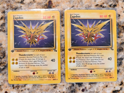 Two 1999 Pokemon Fossil 1st Edition Zapdos Non-Holo 30/62 - Image 1
