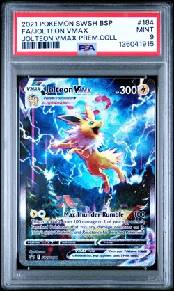 2021 POKEMON SWSH BLACK STAR PROMO #184 FULL ART/JOLTEON VMAX PSA 9 - Image 1