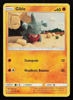 Gible 112/236 Pokemon Unified Minds Common Near Mint - Image 1