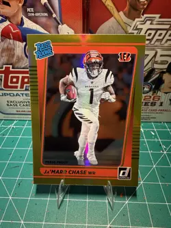 Panini Donruss 2021 Ja'Marr Chase Bengals Rated Rookie Press Proof Gold #262 - Image 1