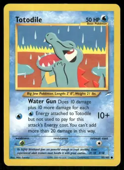Pokemon Tcg Totodile #85 Pokemon Neo Destiny LP - Image 1