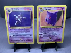 Pokemon TCG Gengar 20/62 & Haunter 21/62 Fossil Set Non Holo Rare WOTC VTG 1999 - Image 1