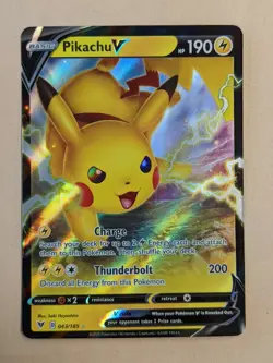 PIKACHU V-POKEMON VIVID VOLTAGE-FULL ART-ULTRA RARE 043/185 - Image 1
