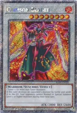 Yugioh! Crimson Blader - RA04-EN161 - Platinum Secret Rare - 1st Edition Near Mi - Image 1