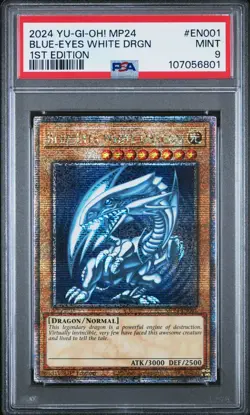 2024 YU-GI-OH! MP24-25TH ANV TIN: DUELING MIRRORS BLUE-EYES WHITE DRAGON PSA 9 - Image 1
