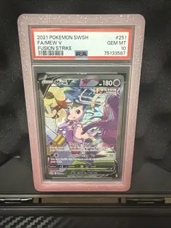 Pokemon TCG 2021 • Mew V 251/264 • SWSH Fusion Strike Alt Art • PSA 10 GEM MINT - Image 1