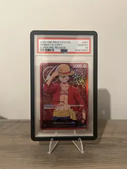 One Piece Monkey D. Luffy Super Pre Release ST01-001 Leader PSA 10 - Image 1