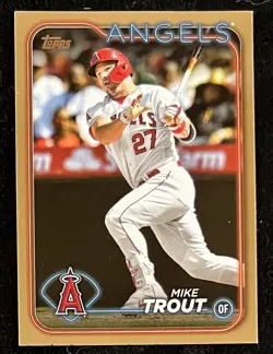 2024 Topps Mike Trout #27 GOLD Parallel #'d /2024 Los Angeles Angels Series 1 - Image 1