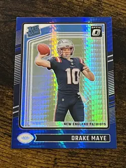 2024 Donruss Optic #229 Drake Maye Blue Hyper - Image 1