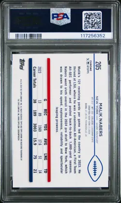 2024 Topps Chrome Sapphire Malik Nabers Purple RC SSP #/10 PSA 10 Giants - Image 2