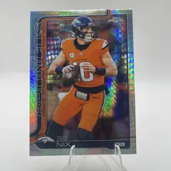 2025 Topps Chrome Bo Nix #88 Prism Refractor Broncos - Image 1