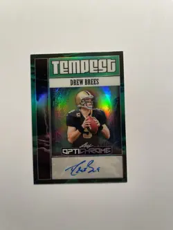 2025 Leaf Optichrome - Drew Brees - Tempest AUTO -- Green 1/6 - Image 1