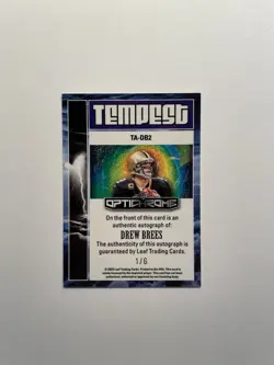 2025 Leaf Optichrome - Drew Brees - Tempest AUTO -- Green 1/6 - Image 2