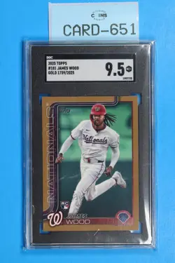 2025 Topps Gold #181 James Wood /2025 RC Rookie Mint SGC 9.5 CARD-651 - Image 1