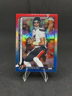 2025 Topps Chrome CJ Stroud Red White & Blue Refractor #119 - Image 1