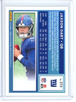 Jaxson Dart Rookie 2025 Donruss Optic #273 - Image 2