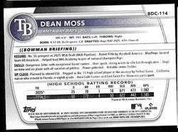 DEAN MOSS 2025 BOWMAN CHROME DRAFT 1ST GREEN REFRACTOR /99 - Image 2
