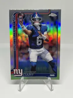 2025 Topps Chrome Refractor Jaxson Dart Rookie #306 - Giants - Image 1