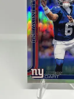 2025 Topps Chrome Refractor Jaxson Dart Rookie #306 - Giants - Image 4