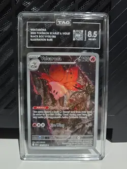 TAG 8.5 Volcarona 100/086 Illustration Rare Black Bolt Pokemon Card Graded - Image 1
