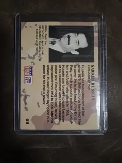 Saddam Hussein Desert Storm Pro Set #69 Leader Gulf War Trading Card - Image 2