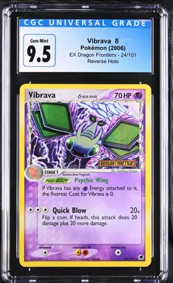 CGC 9.5 Vibrava δ 24/101 Ex Dragon Frontiers Reverse Holo Rare Pokemon Card - Image 1