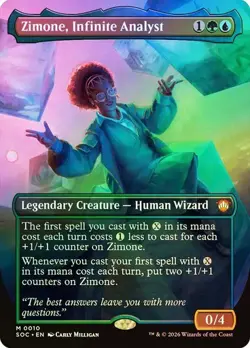 NM Borderless Foil Zimone, Infinite Analyst, MTG, Strixhaven Commander, Magic - Image 1