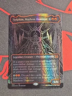 Solphim, Mayhem Dominus (Oil Slick Raised Foil) Phyrexia: All Will Be One Foil - Image 1