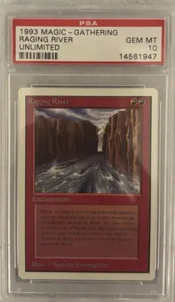 1993 MAGIC THE GATHERING UNLIMITED RAGING RIVER PSA 10 Pop 17 Super Rare - Image 1